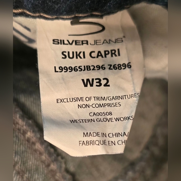 Silver Jeans Dark Blue Cropped Capris 32 x 26 - Picture 6 of 7